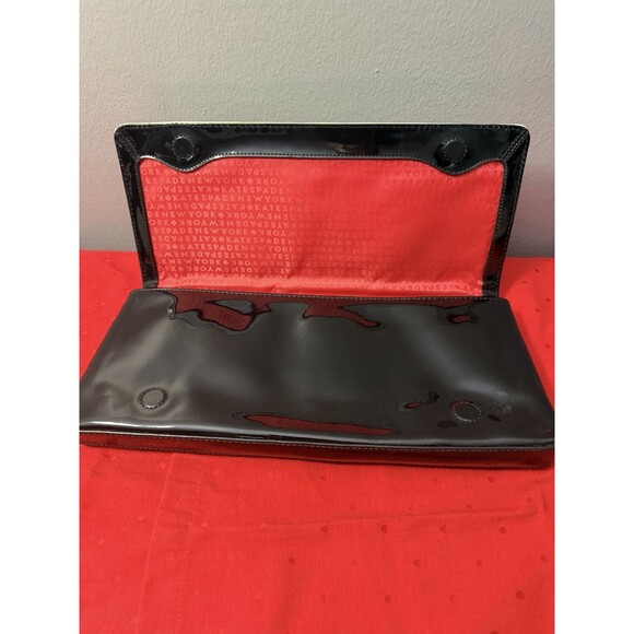 Kate Spade Patent Leather Duet Piano Key Red Lined Clutch Purse Handbag - Picture 3 of 10